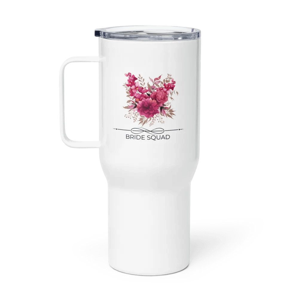 Bride Squad 001 Pink Bouquet Floral Elegance Travel Mug product image (1)