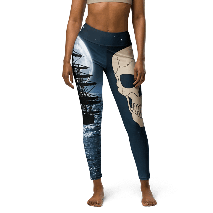 Pirate ship at night yoga leggings product image (1)