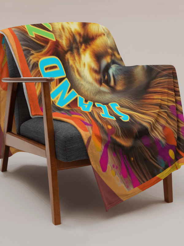 THROW BLANKET - LION - STAND TALL, ROAR PROUD product image (4)