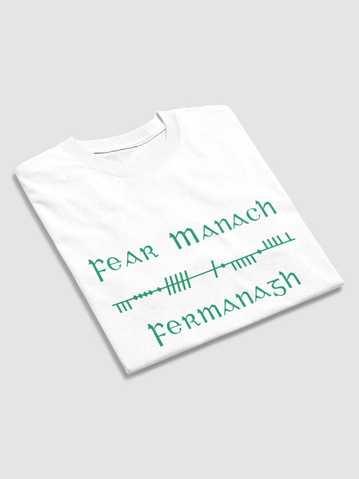 Fermanagh/Fear Manac Scholastic style Ogham white printed T-shirt product image (2)