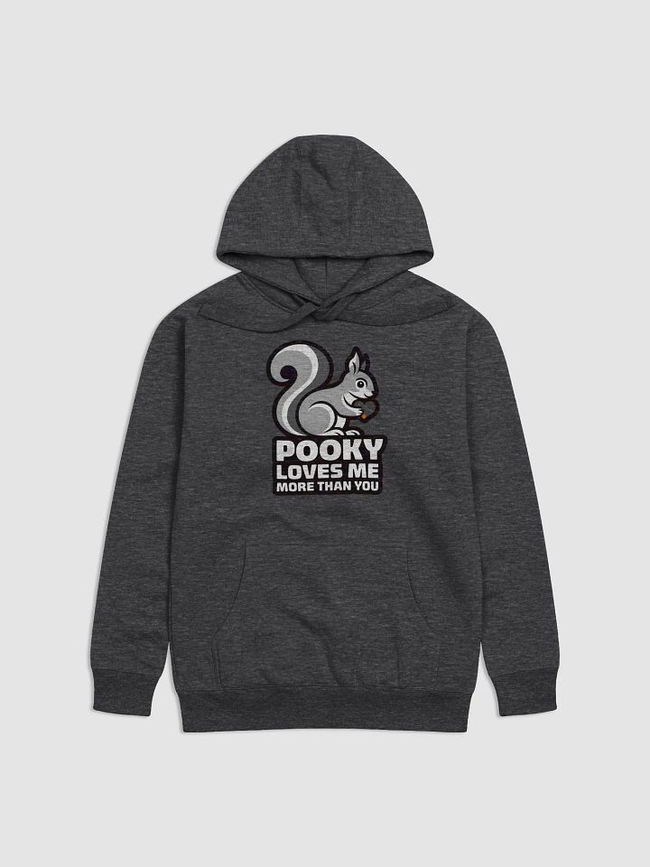 Super Soft and Comfy Hoodie: Pooky Loves Me More Than You, Grey with Stripe product image (1)
