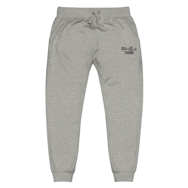 “It’s all a bit!!!” (lined design) embroidered fleece sweatpants product image (2)