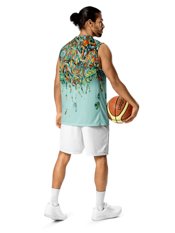 Colorful Destruction | Recycled Unisex Basketball Jersey product image (2)