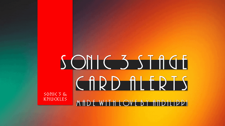 Sonic 3 Stage Card Alerts product image (1)