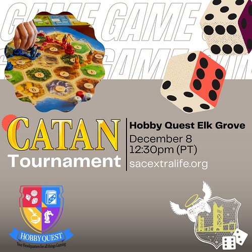 We hope to see you at our Catan Tournament hosted at @hobby_quest_eg - join us 12/8 at 12:30pm (PT). Register at the link bel...