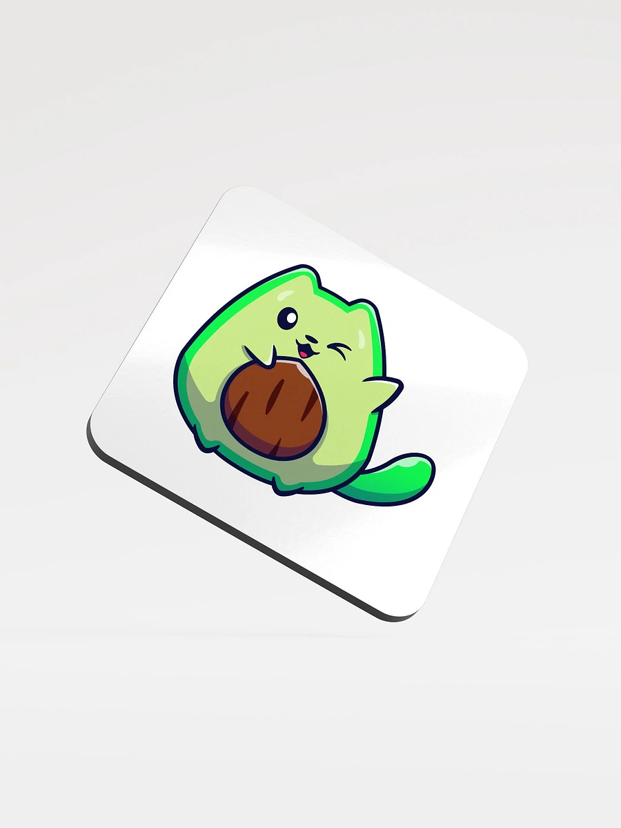 Winking Kawaii Avocado Cat Coaster product image (1)