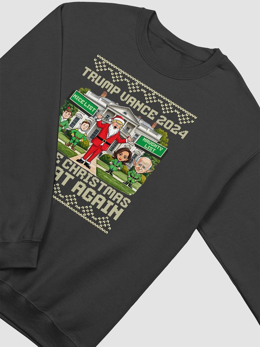 TRUMP VANCE 2024 MAKE CHRISTMAS GREAT AGAIN UNISEX CHRISTMAS SWEATER VICTORY PATRIOTIC SWEATSHIRT FOR LOYAL TRUMP SUPPORTERS USA POLITICS APPAREL BOLD STATEMENT ELECTION TEE product image (5)