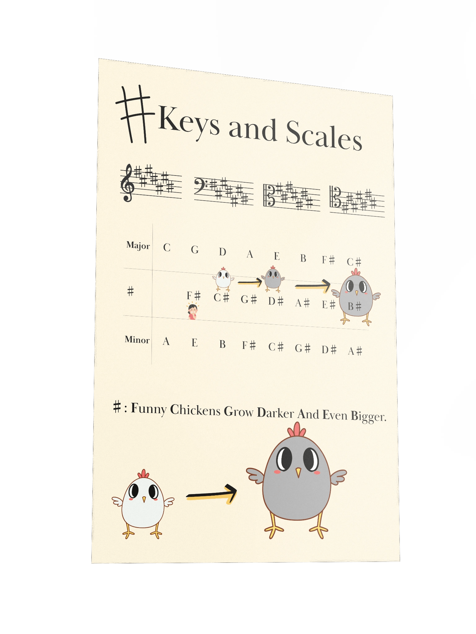 Key Signature of Major and Minor Keys with Sharps -- Music Educational Poster product image (2)