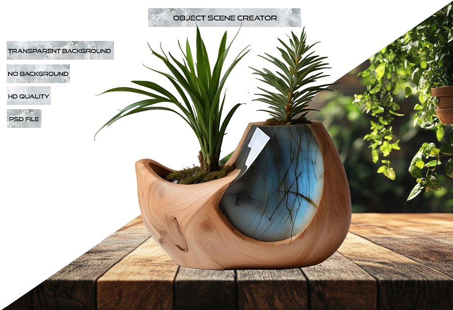 Celestial Grace – Boho Chic Dual Planter PNG product image (2)