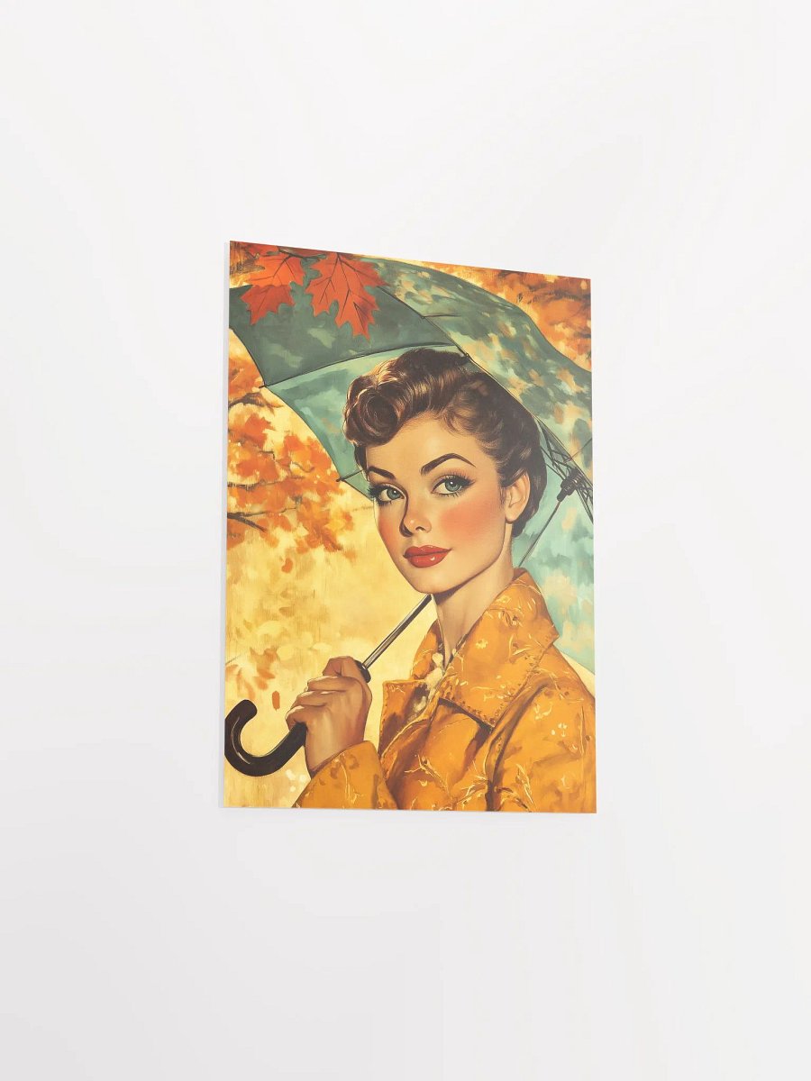 Rainy Day Chic Retro Poster - Nostalgic Autumn Classic Art Print product image (33)