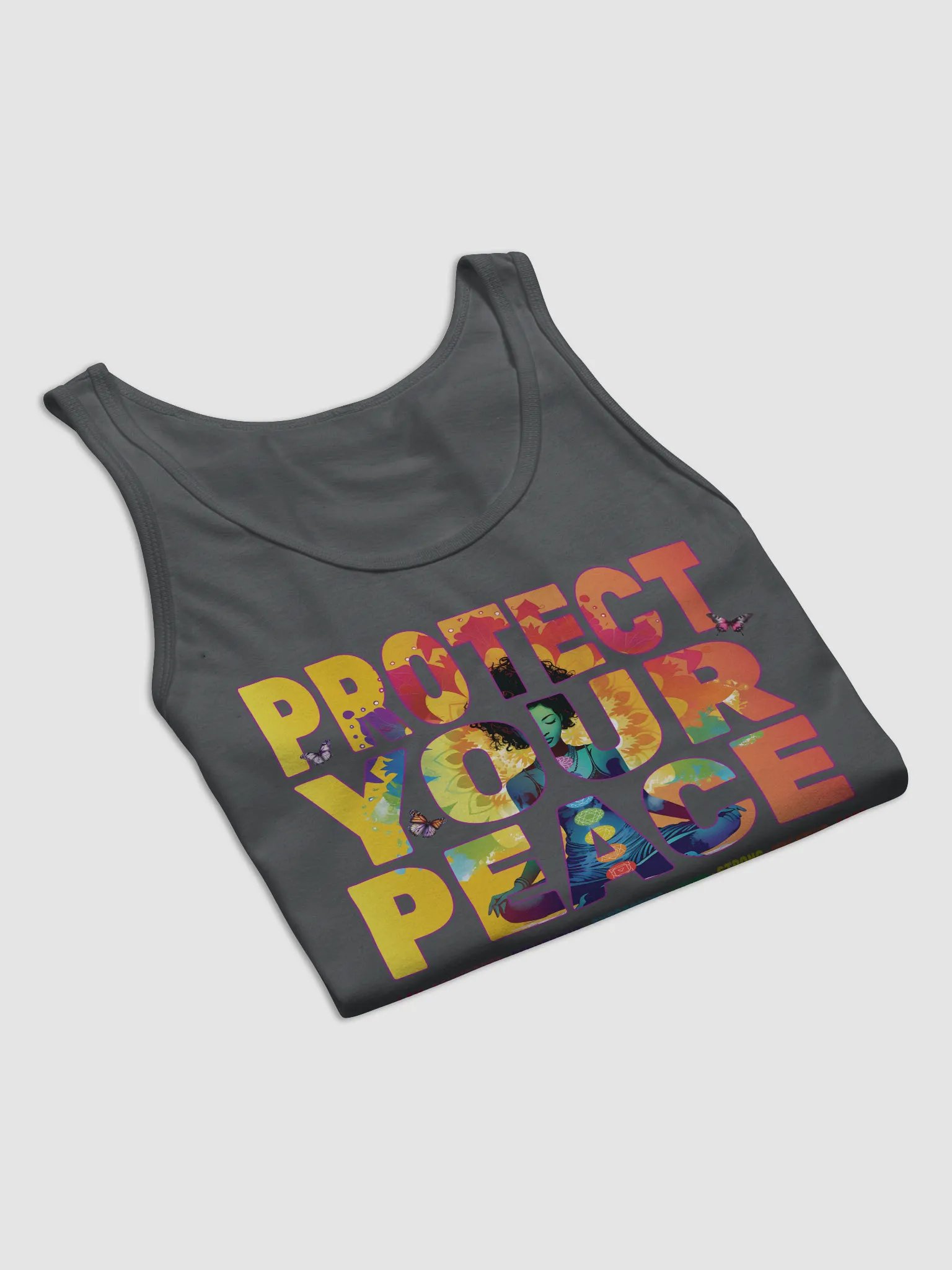 African American Woman Protect Your Peace 7 Chakra Meditation Yoga Pose Spirituality Tank Top product image (8)
