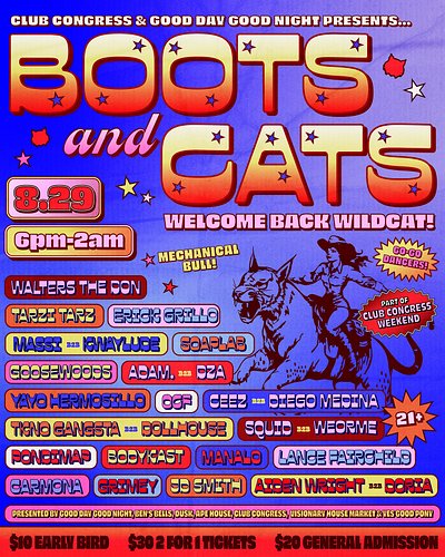 TAG A DJ AT THE UOFA WHO NEEDS TO BE ON THIS LINEUP!

2nd WAVE OF ARTISTS IS HERE 🙂‍↕️🌐

SEE YOU AT BOOTS & CATS 🐻⬇️

🎟️’s wi...