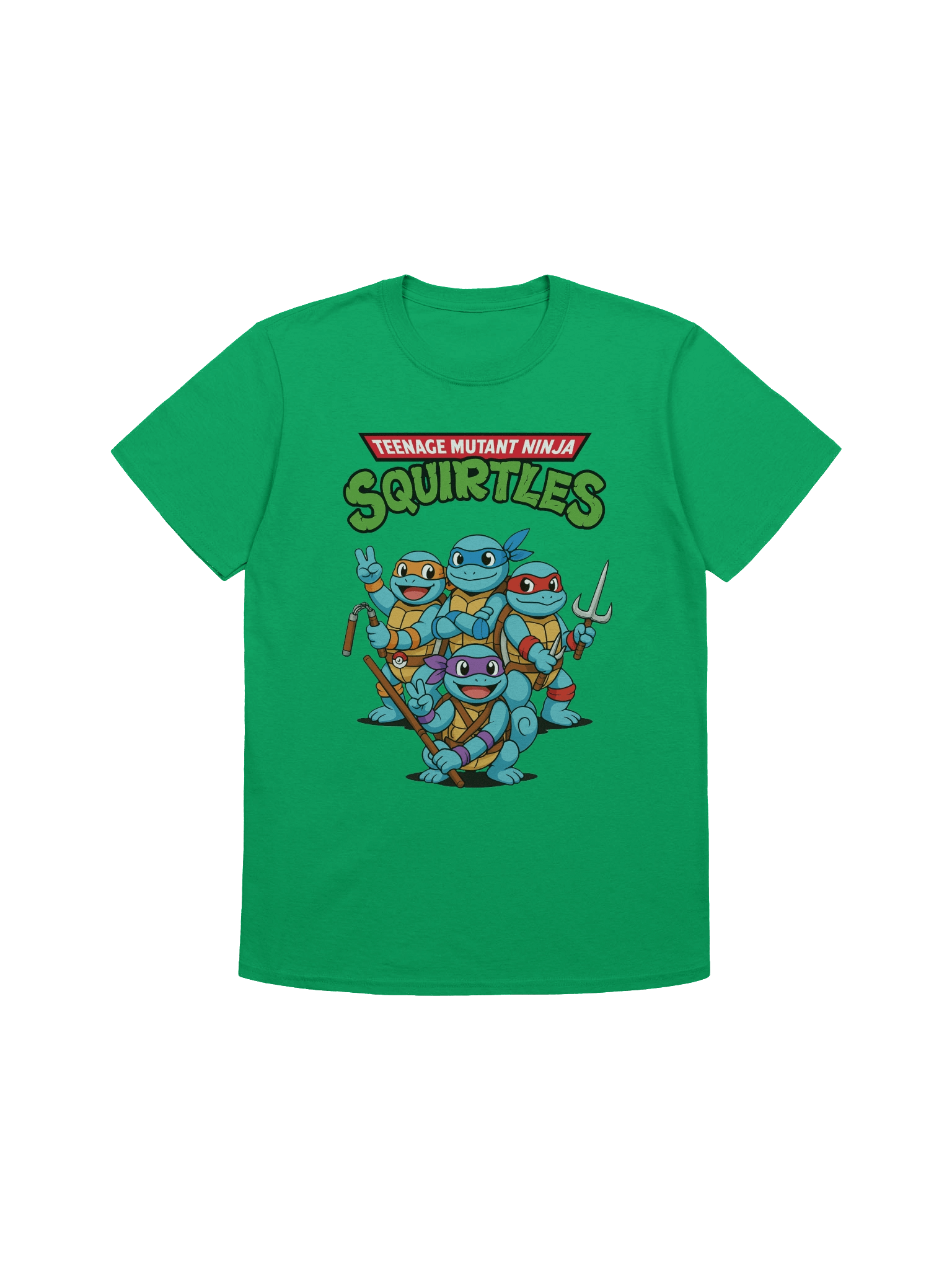 Ninja Squirtles Shirt – TMNT Pokémon Mashup Tee, Retro Cartoon Parody, Squirtle Squad Ninja T-Shirt product image (5)