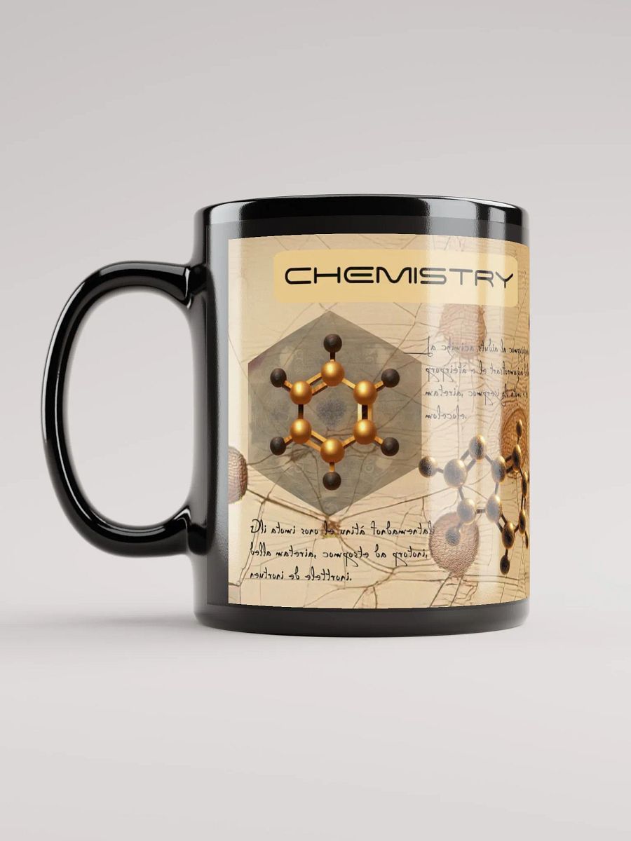 Black Ceramic Chemistry Mug - Science Lover Gift - Chemist- atomic mug- researcher gifts - molecular product image (6)