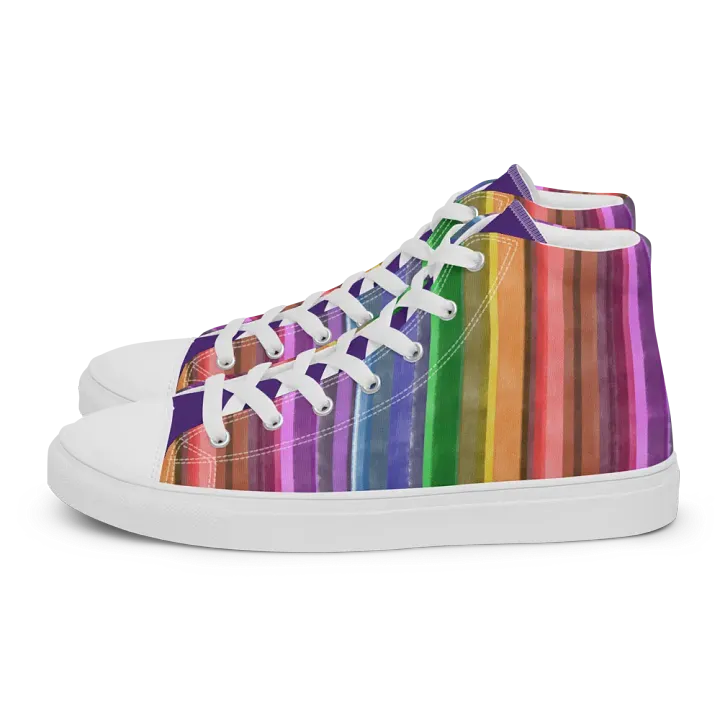 Cool Gouache Women's High-Top Canvas Shoes product image (12)