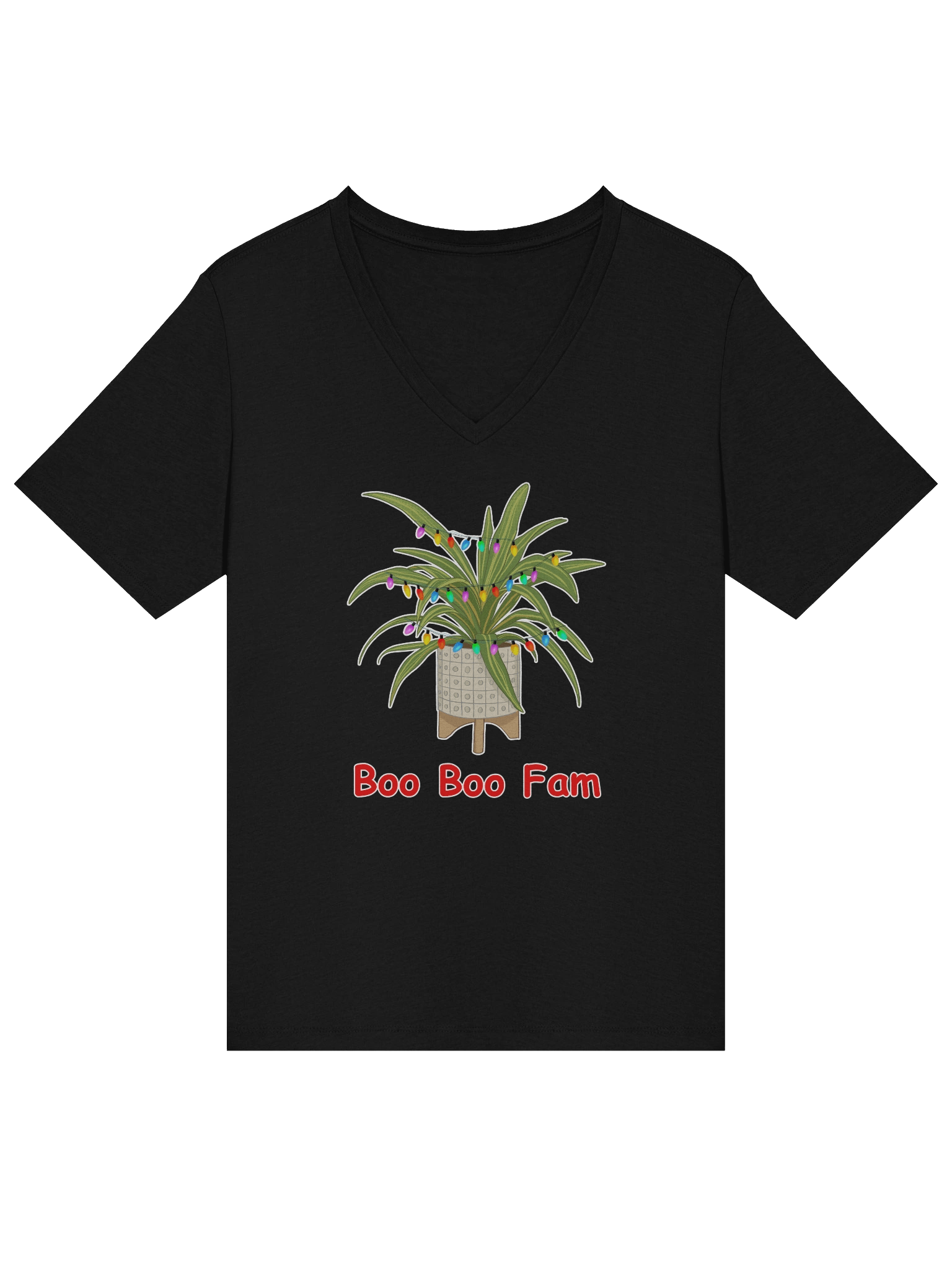 Women's Christmas Dragon Plant V Neck Tee Shirt product image (13)