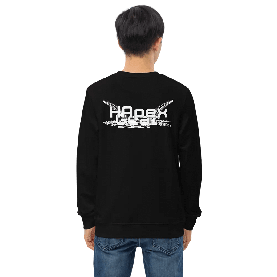 Unisex Organic Sweatshirt - White HApex Gear Black Logo product image (1)