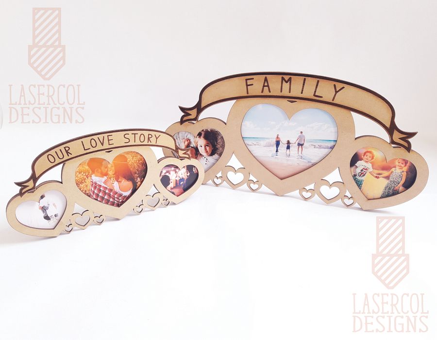 Heart Shaped Photo Frame (2 Sizes) - Laser Cut Files product image (6)
