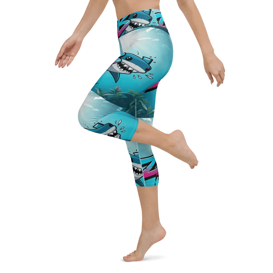 Smiling Shark 90s Yoga Capri Leggings product image (6)