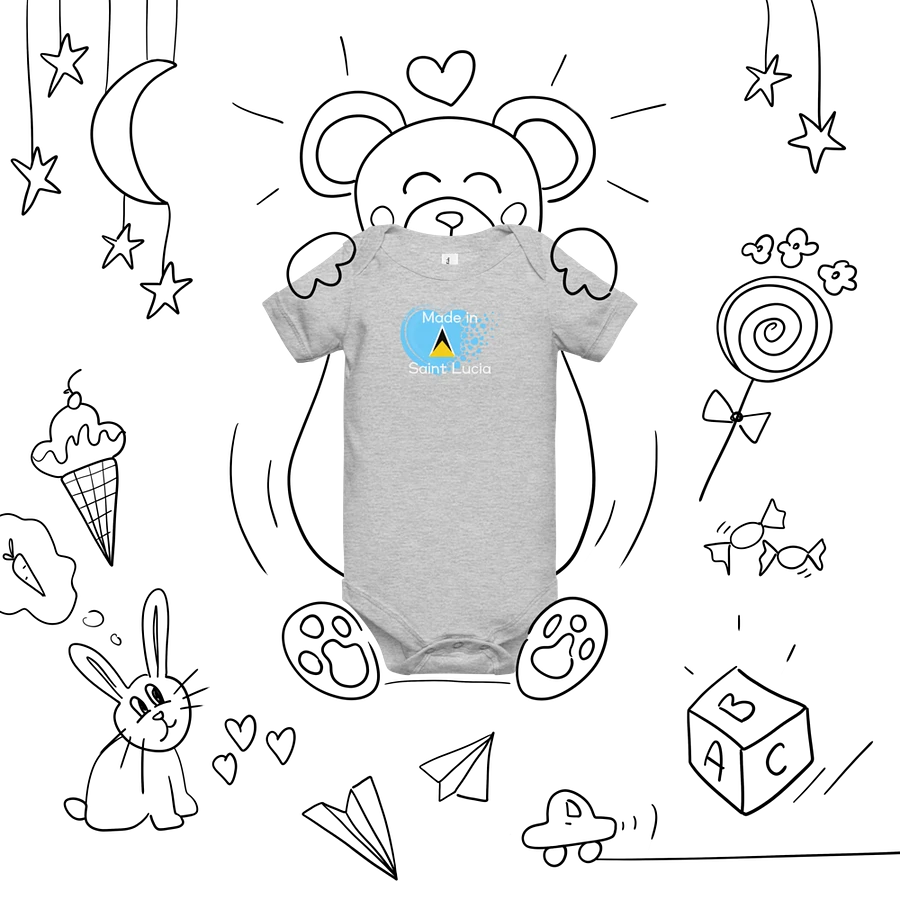 Saint Lucia Digital Heart Baby Onesie product image (45)