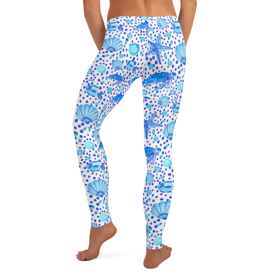 ladies leggings with sea turtle print.  Ideal gift fot the nature andeco lover. product image (9)