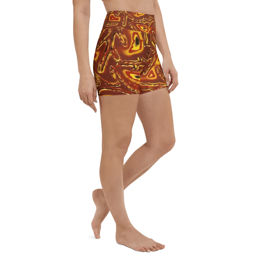 Japanese Fiery Abstract Yoga Shorts product image (7)