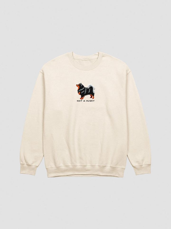 Not a Husky Sweatshirt (Embroidered) of a Finnish Lapphund(Black & Tan) product image (13)