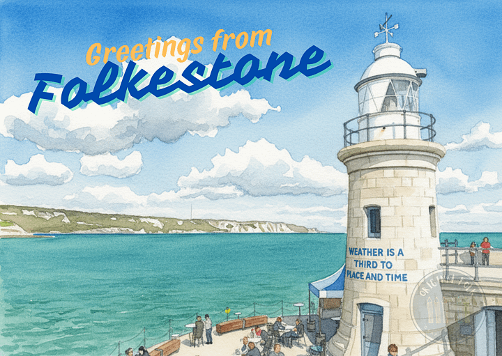 Greetings from Folkestone Postcard - Lighthouse product image (1)
