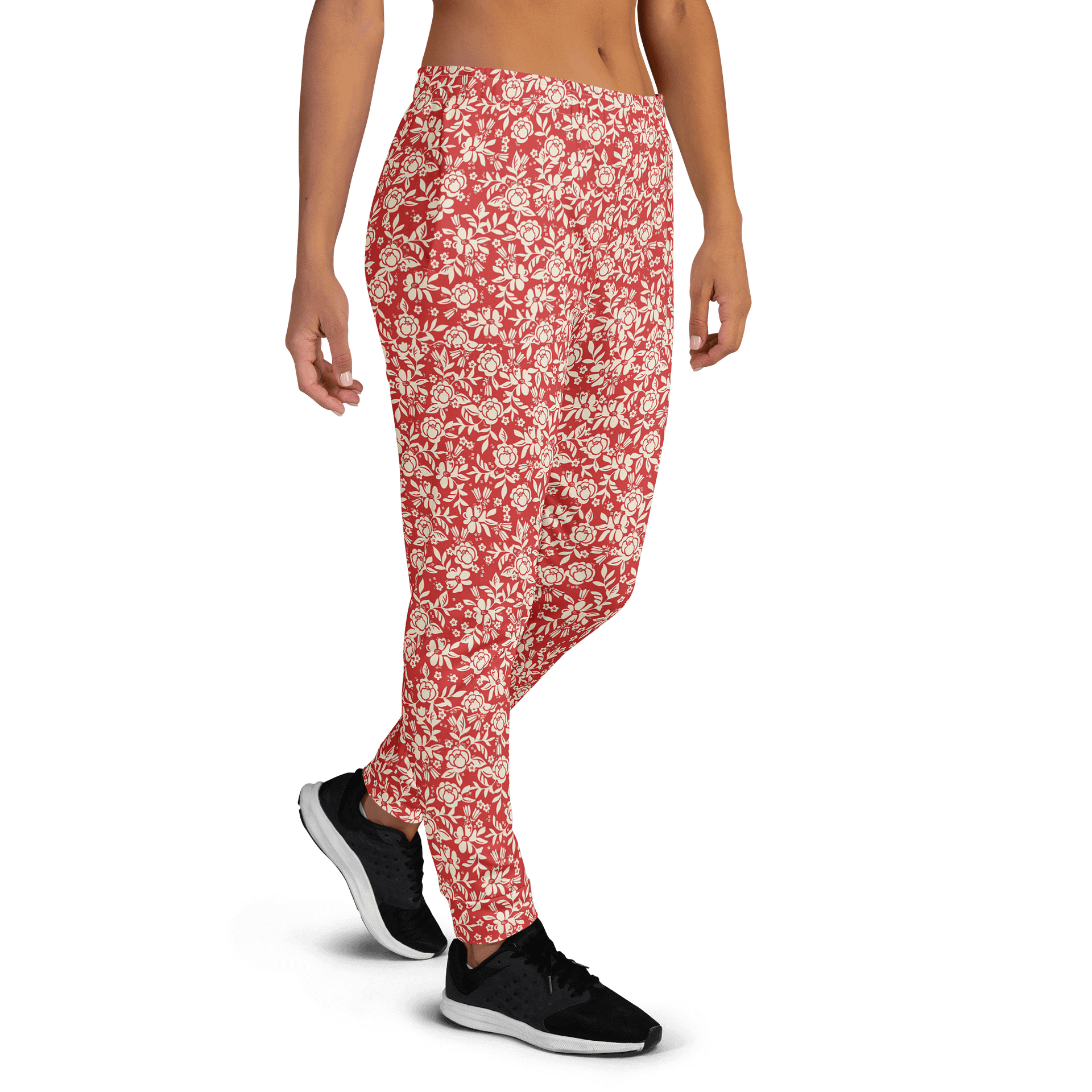 Red Floral All-Over Print Women's Joggers product image (4)