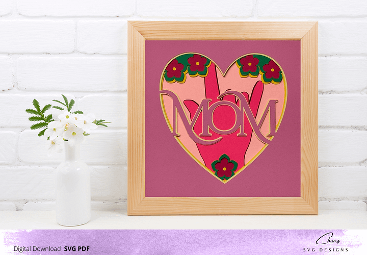 3D Layered Mom, Mother and Grandma SVG Bundle Deal | Layered Shadow Box Design product image (2)