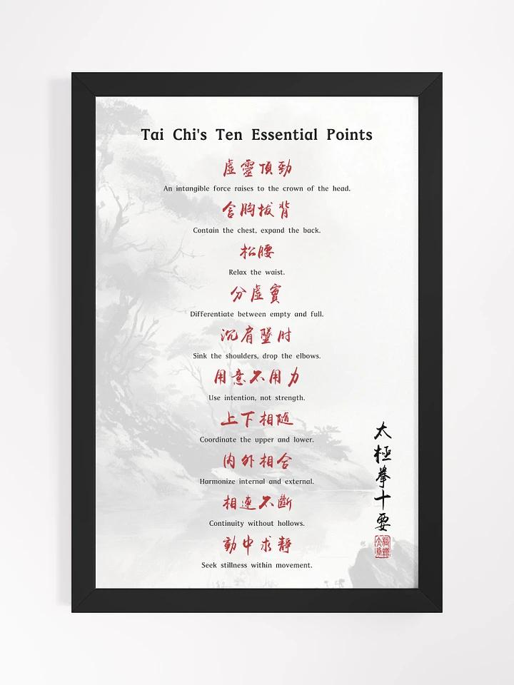Tai Chi's Ten Essential Points - Framed Chinese Calligraphy product image (6)