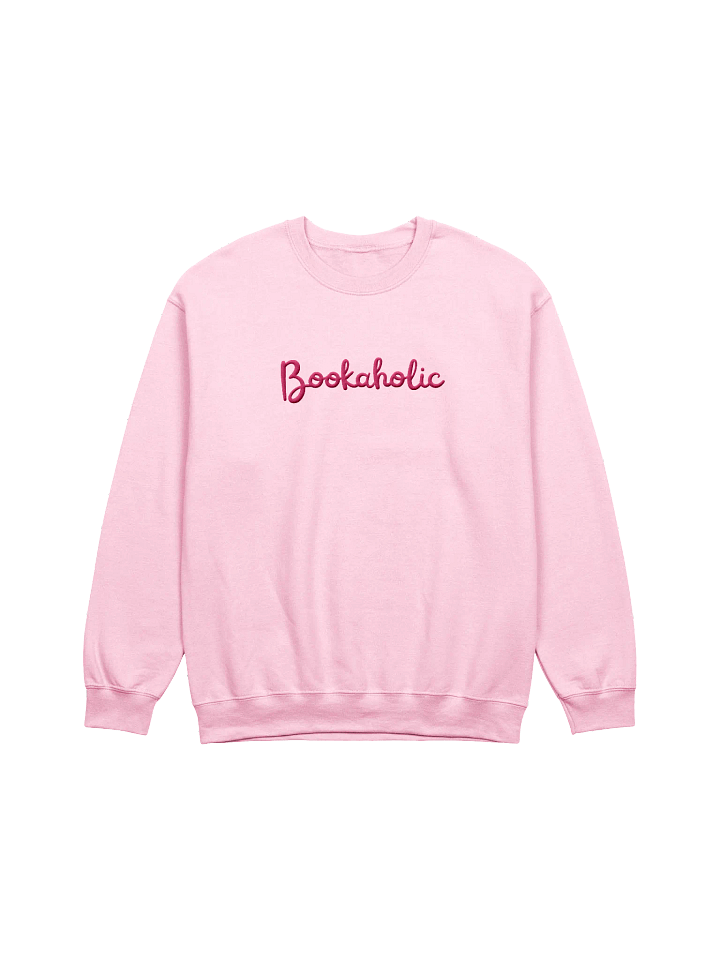 Bookaholic Embroidered Crewneck Sweatshirt - Pink Font product image (1)