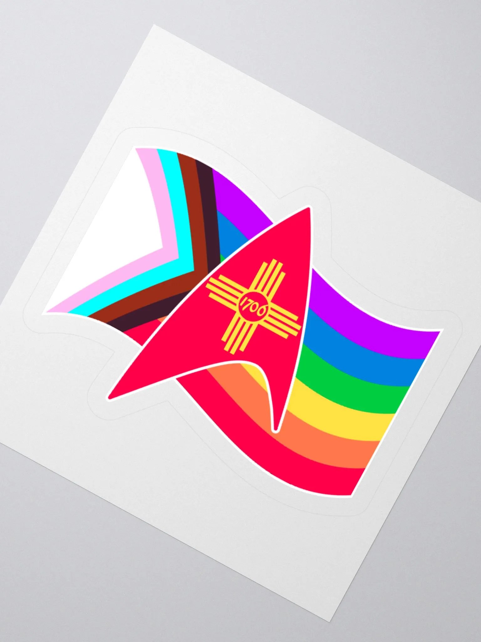 Albuquerque, NM Flag Badge with Pride Flag product image (2)