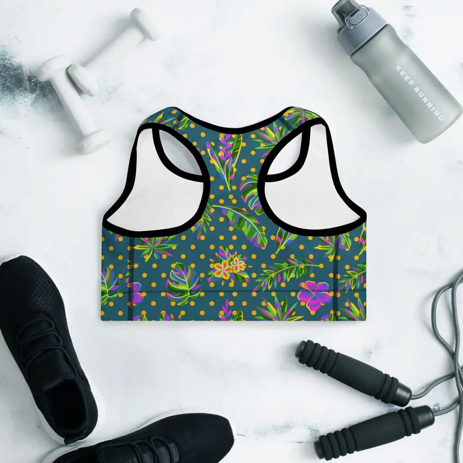 Green All-Over Print Padded Sports Bra product image (9)