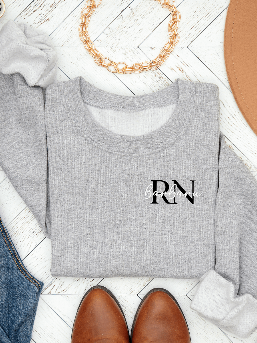 Personalized Embroidered Monogram RN Sweatshirt product image (1)