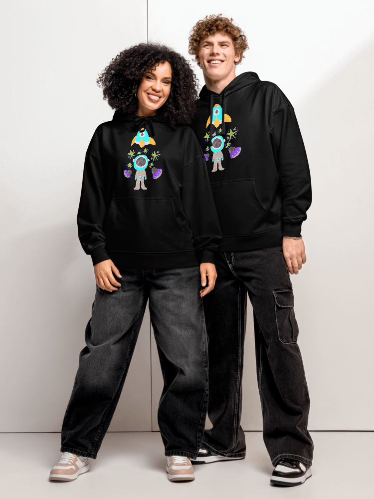 Abstract Cosmic Traveller Organic Hoodie product image (2)