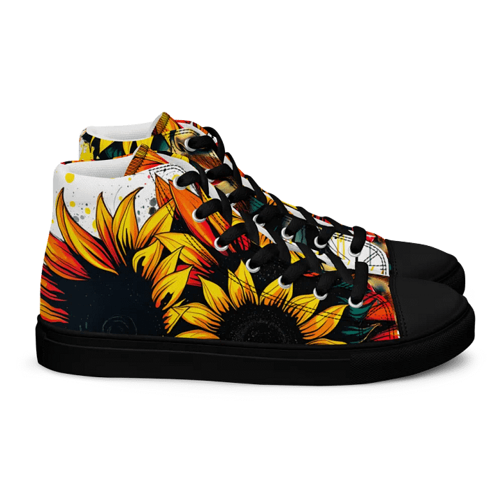 Van Gogh's sunflower gaze, Men's premium canvas High Tops product image (2)