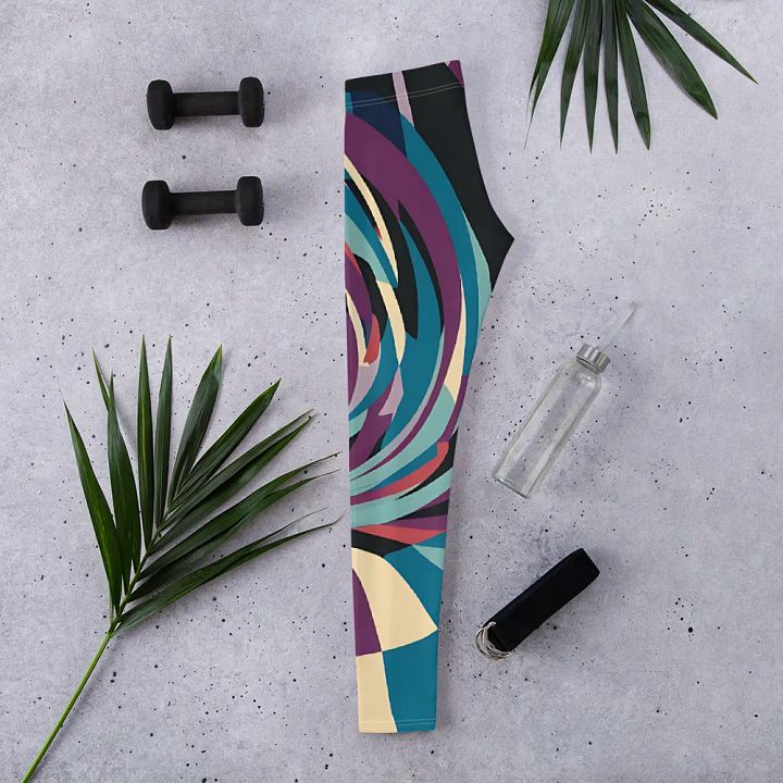Abstract Lithographic Pattern Design leggings - V5 product image (2)