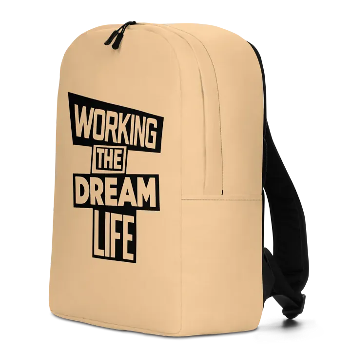 Work the Dream Life – Cream Minimalist All-Over Print Backpack for Work, Travel & Everyday Use product image (2)