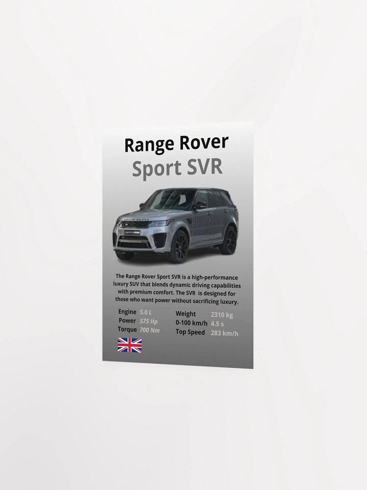 Range Rover Sport SVR Wall Poster Without Frame product image (2)