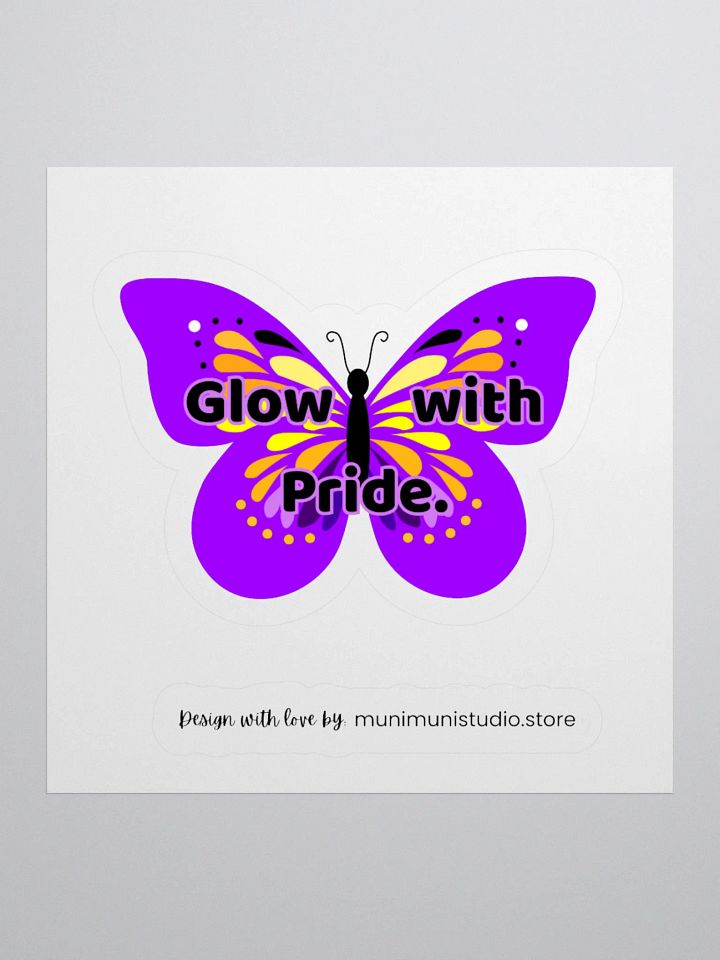 Glow with Pride – Purple Butterfly Inspirational Quote Sticker product image (2)