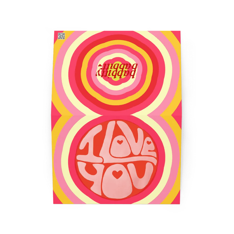 I Love You retro landscape greetings card product image (2)