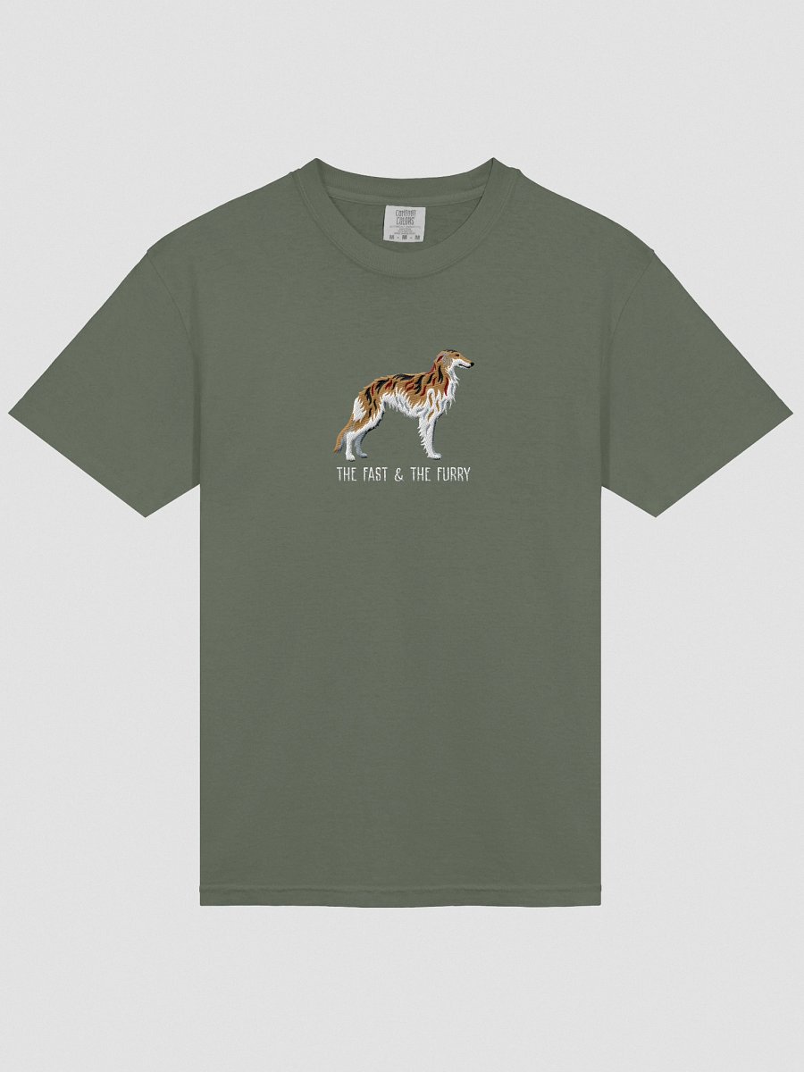 The Fast & The Furry T-Shirt(Embroidered) of a Silken Windhound(Brindle) product image (33)