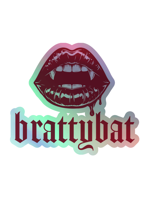 brattybat holographic logo sticker - red product image (1)