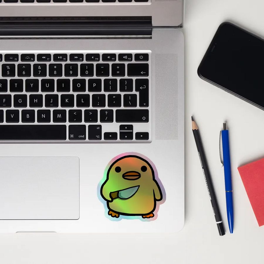 Stabby Duck Holographic Sticker product image (10)