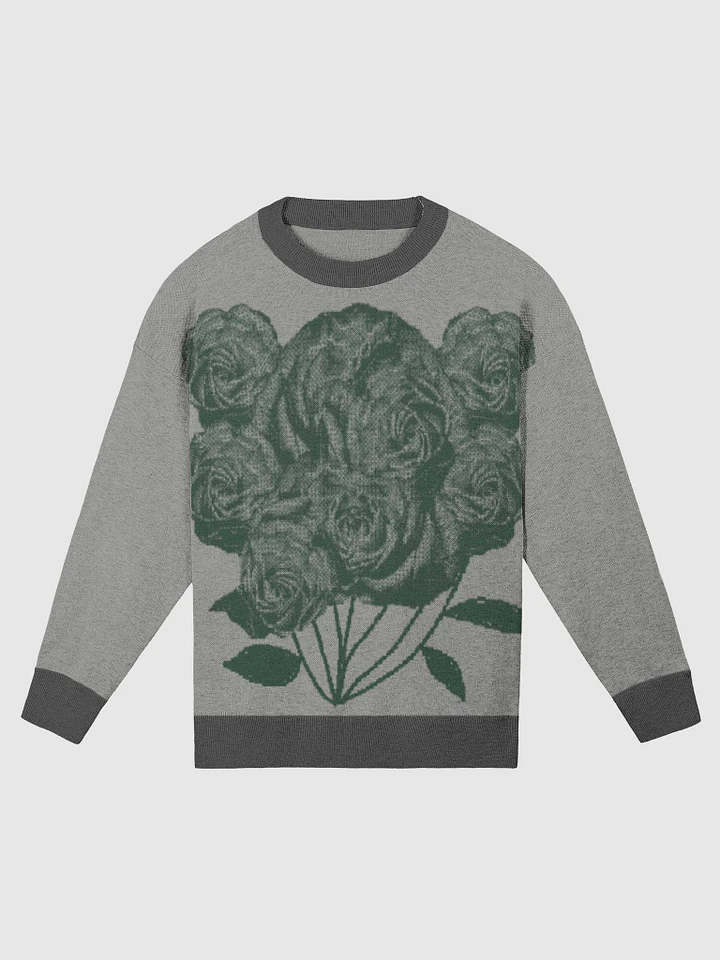 Black and White Tea Roses Relaxed Fit Sweater product image (1)