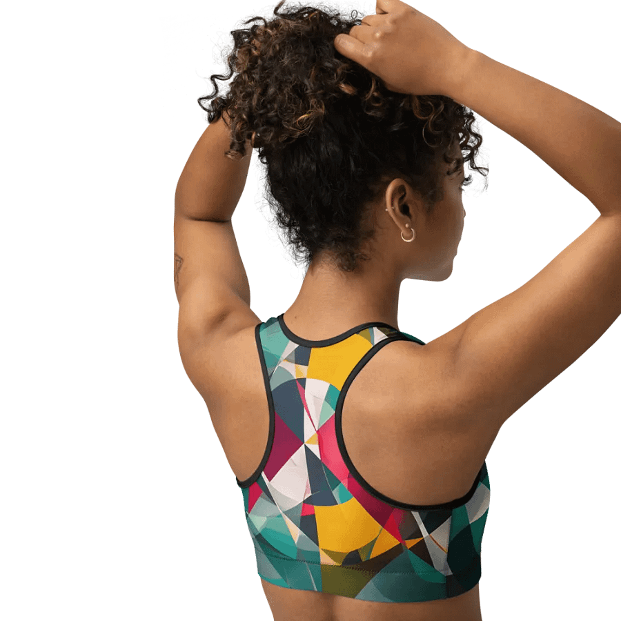 Abstract Lithographic Pattern Design Sports Bra - V9 product image (2)