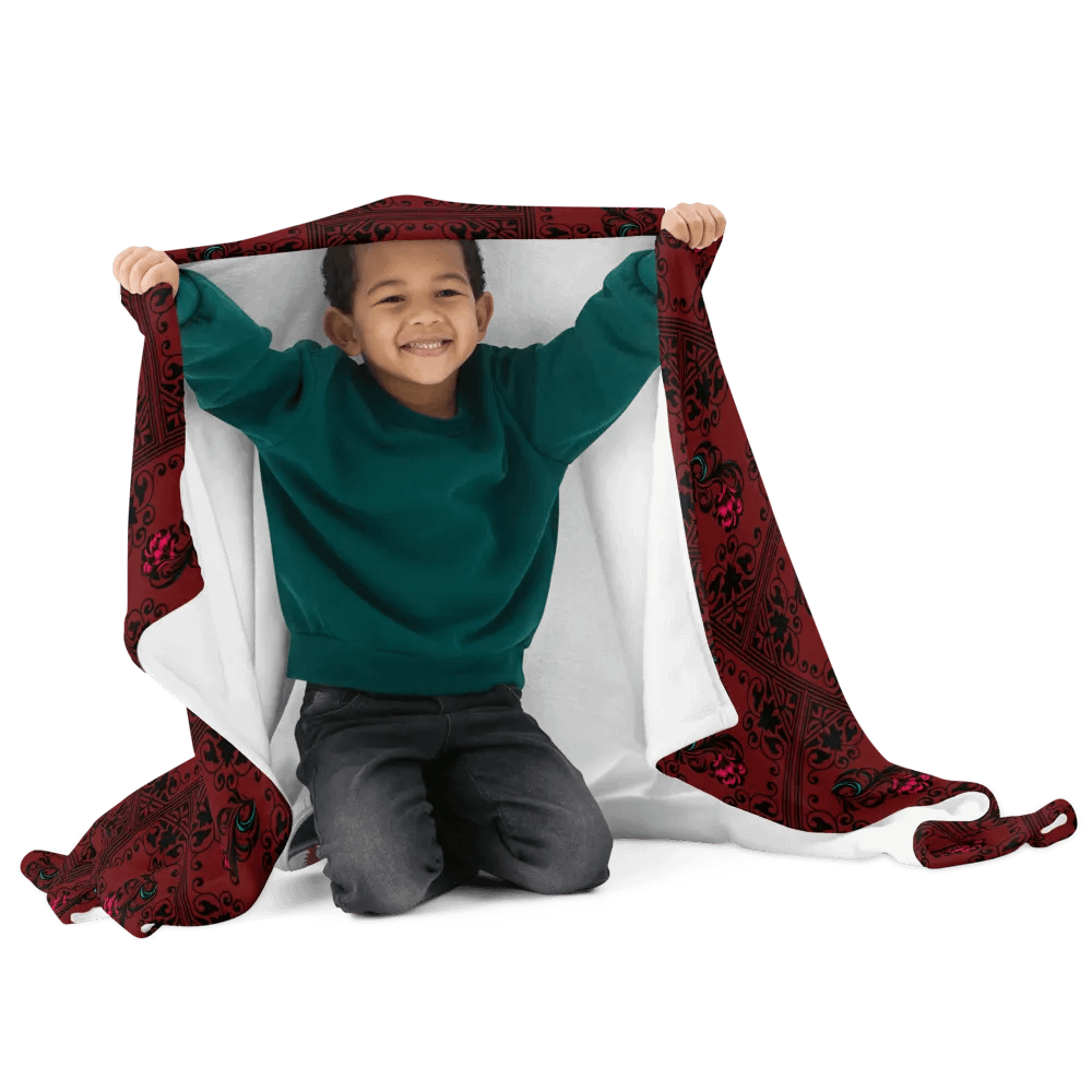 Crimson Paisley Fuzzy Throw Blanket product image (10)
