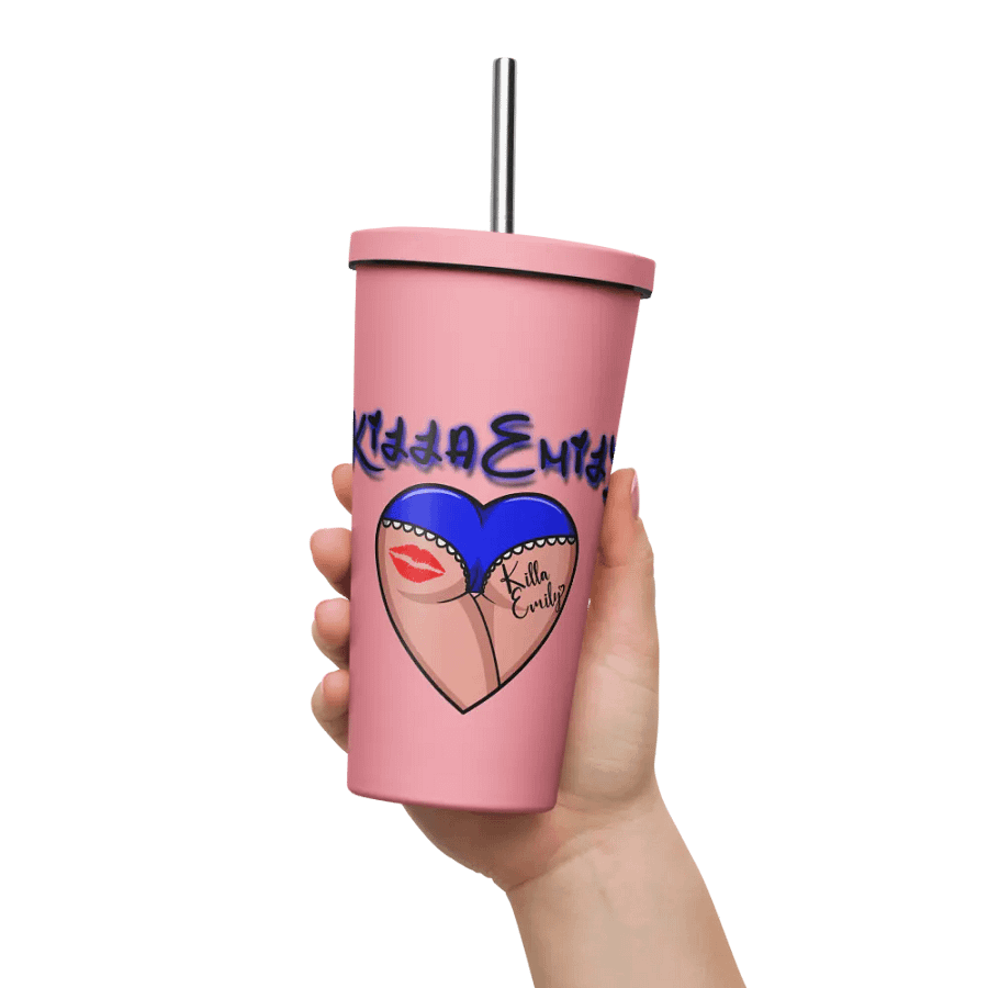 KILLA EMMY BLUE LOGO INSULATED TUMBLER WITH STRAW product image (11)