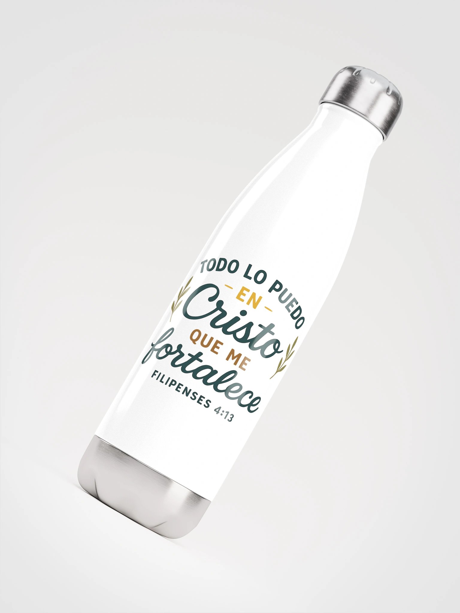 Insulated Water Bottle Cristiana – “Todo lo puedo en Cristo” (Filipenses 4:13) – En español product image (4)
